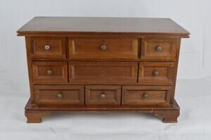 Vintage Jewelry Treasure Box Wood Wooden Music Dresser Drawer Musical 13x8x6''